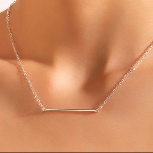 Minimal and Modern Silver Bar Necklace - goes with everything!
